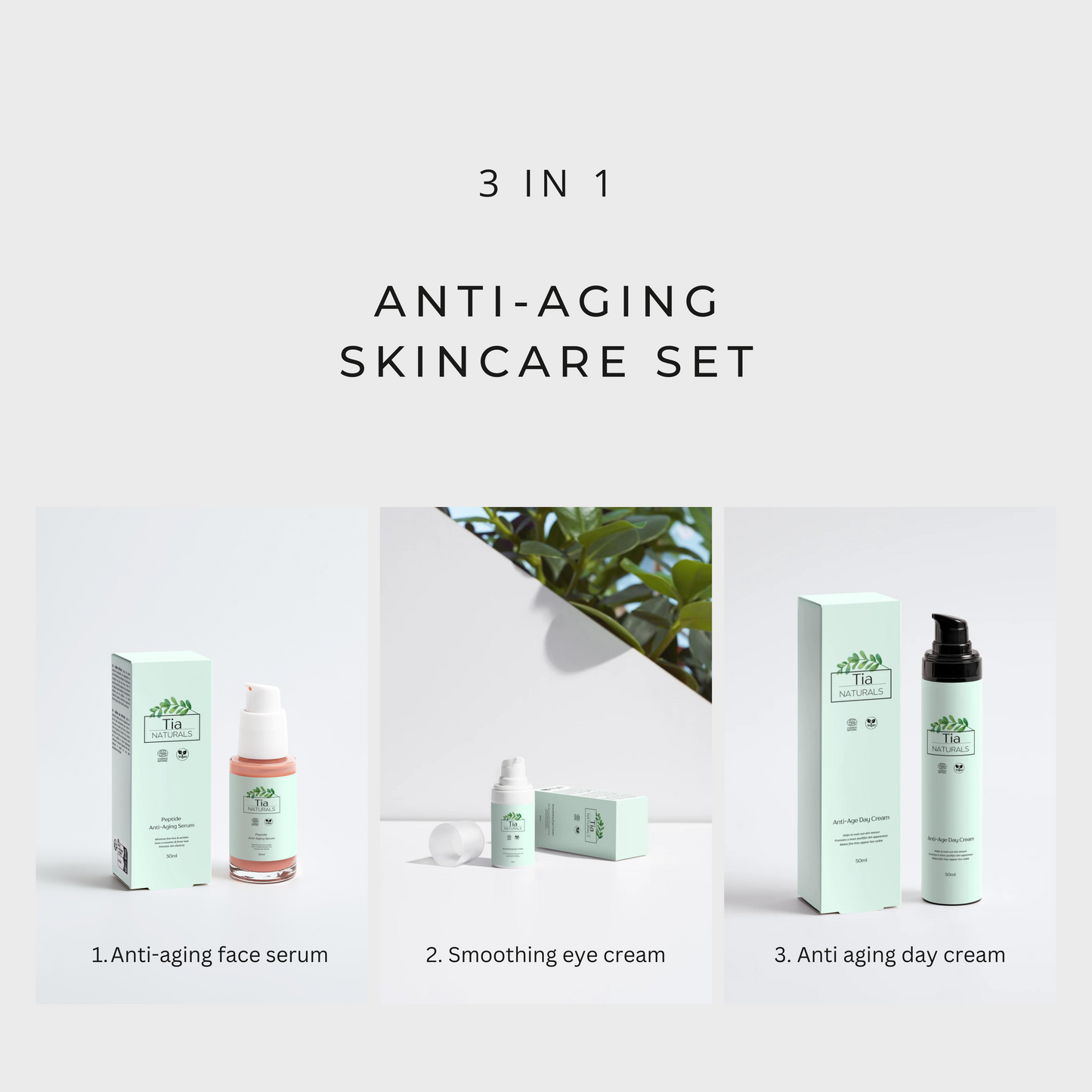 "Turn Back Time" Anti-Aging Skincare Set - Anti Wrinkle - Certified Natural - FDA Compliant - Safe & No Harmful Chemicals