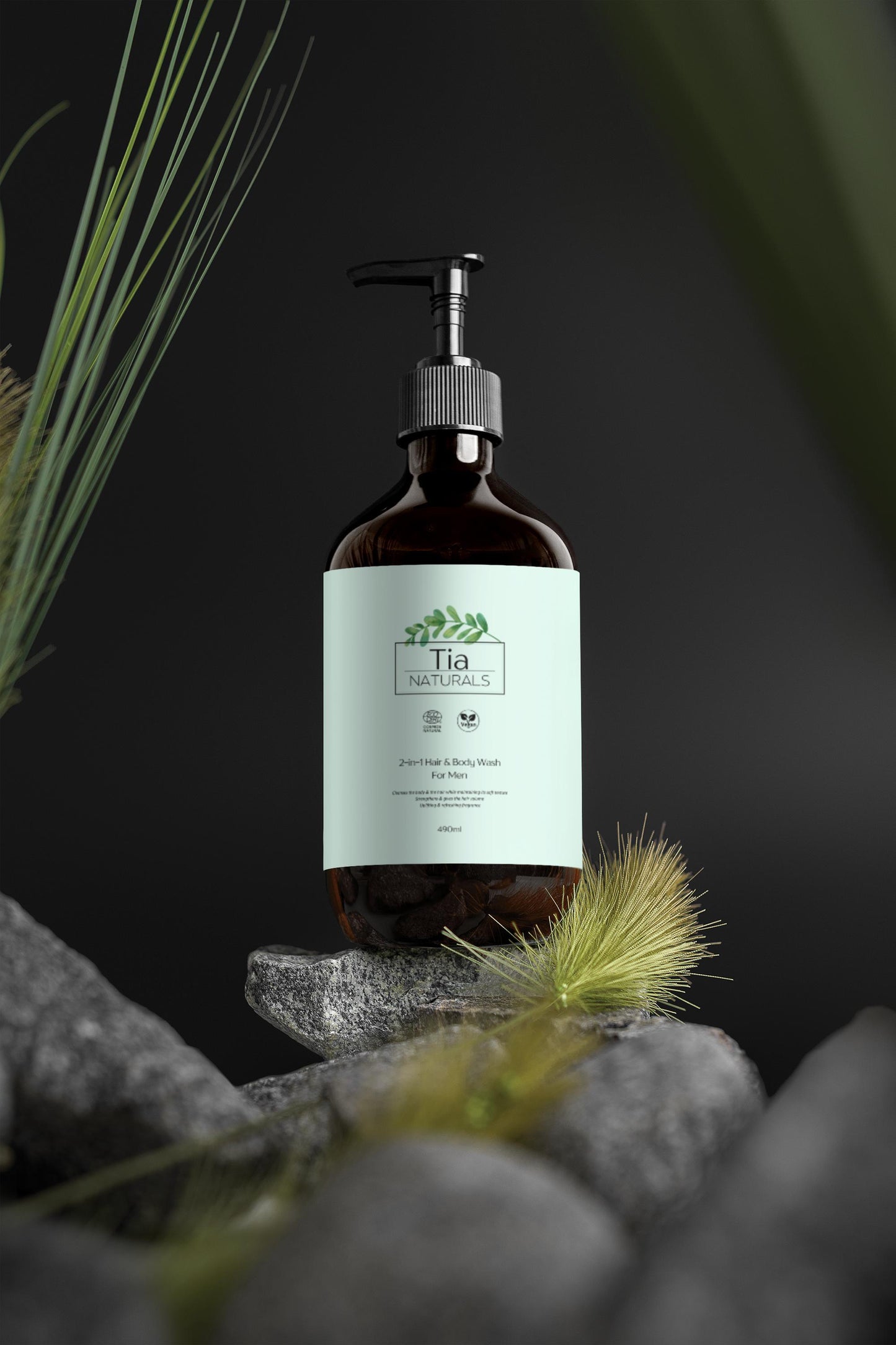 2-in-1 Hair & Body Wash for men - Certified Natural - Tia Naturals