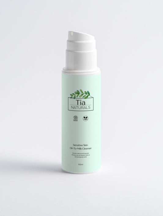 Sensitive Skin Oil-To-Milk Cleanser - Organic Certified & Dermatologically Tested - Tia Naturals